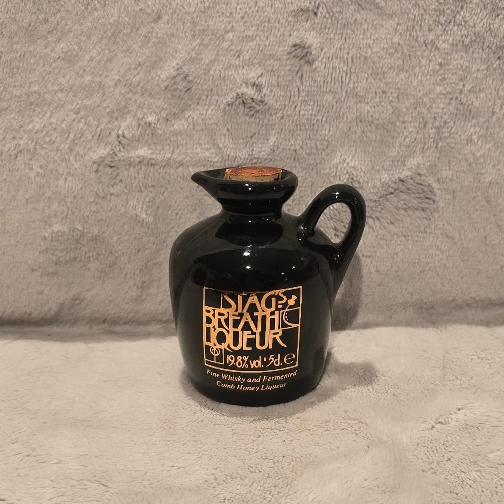Buchan Portobello Scotland Stags Breath Liqueur Ceramic Miniature Jug Flagon 3"